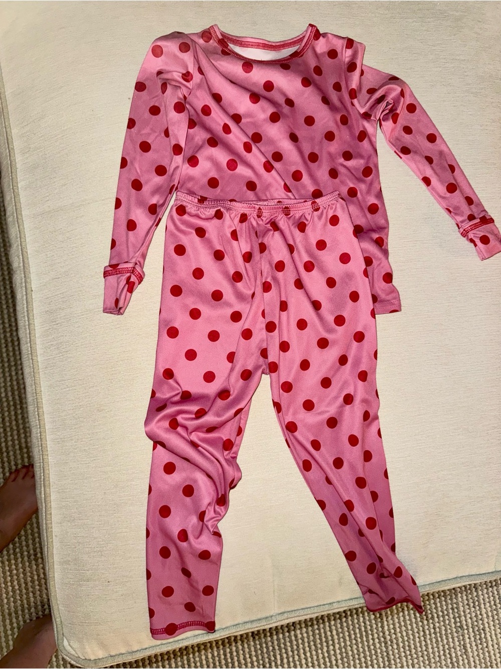 Cuddl Duds Pink and Red Polka Dot Kids Pajama Set